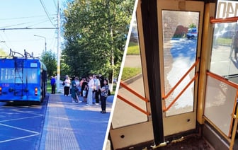 В Бобруйске у троллейбуса на ходу осыпалось стекло — Фото