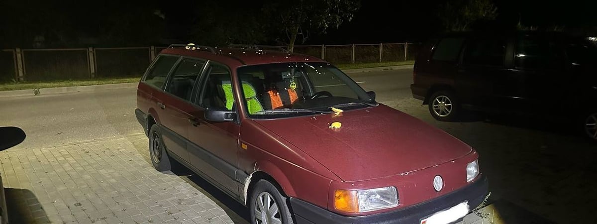 В Щучине на машину приземлилась тыква