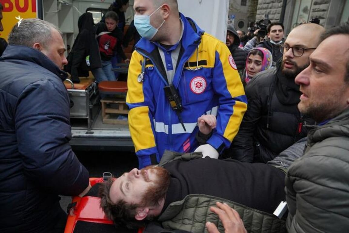 Разгон палаточного лагеря протестующих в Тбилиси. 19 ноября 2024 года. Фото:t.me/NGnewsgeorgia