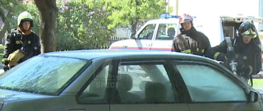 Пожар в Бресте: короткое замыкание в электропроводке Passat