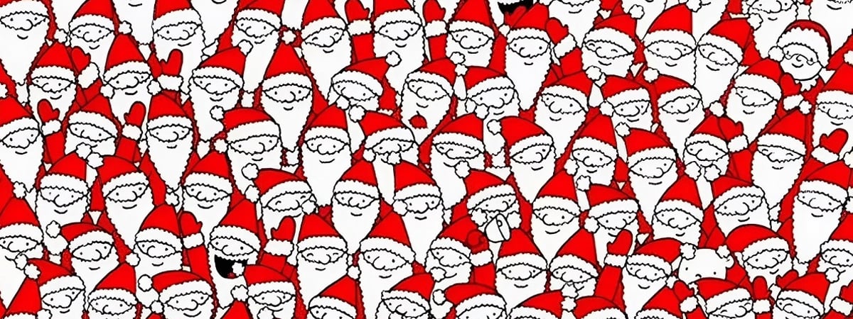 Лишь небольшой процент людей сможет сделать это. Найдите 7 объектов среди Дедов Морозов — Фото