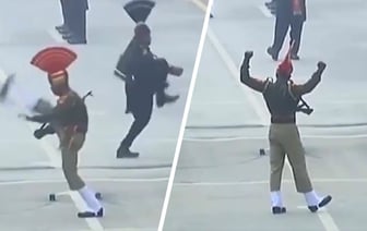 Ритуал смены караула на индийско-пакистанской границе