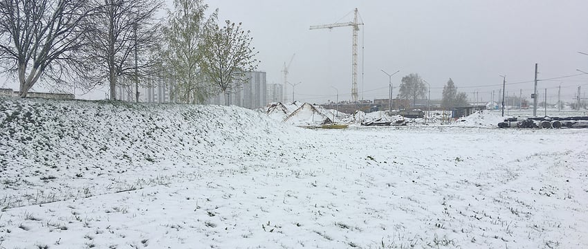 Сильнейший снегопад обрушился на Витебск, за ночь выпало 13 мм осадков