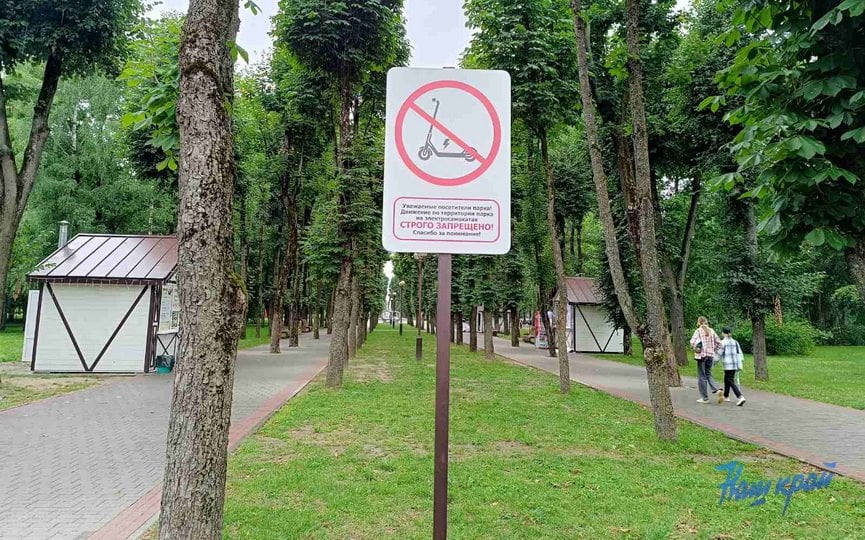 В парке Барановичей появились запрещающие таблички. Узнали, что они означают