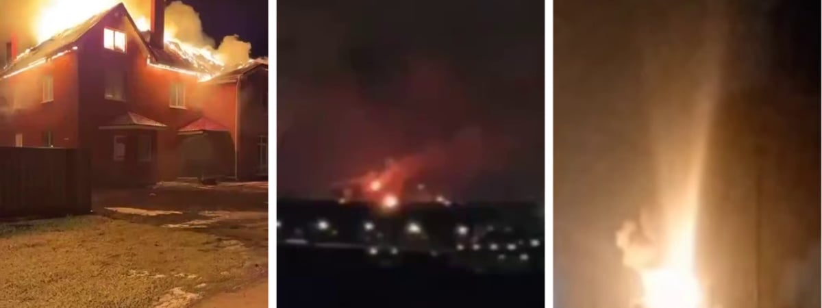 Более 120 дронов атаковали десятки российских городов — Видео