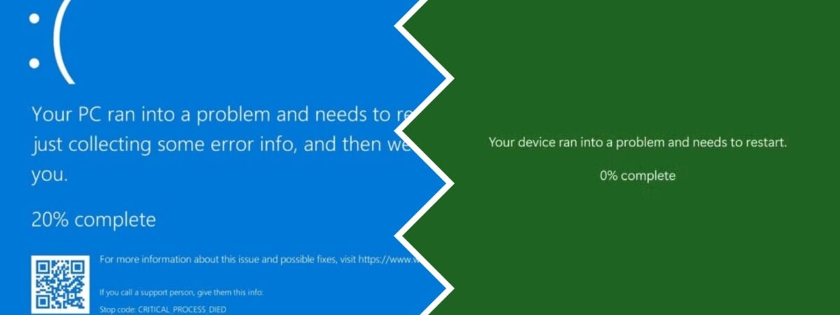 «Синий экран смерти» станет зелёным? Windows показала его новый дизайн, убрав «культовый» элемент — Фото