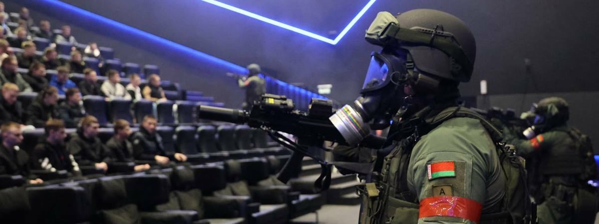 МВД показало кадры контртеррористических учений в Минске по сценарию теракта в Crocus City Hall — Видео