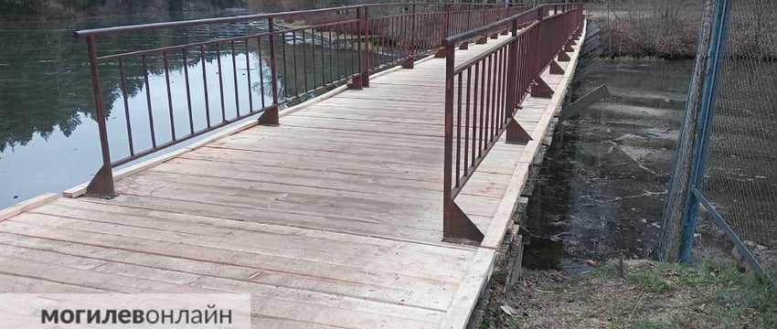 В Могилеве обновили пешеходный мост в Печерском лесопарке