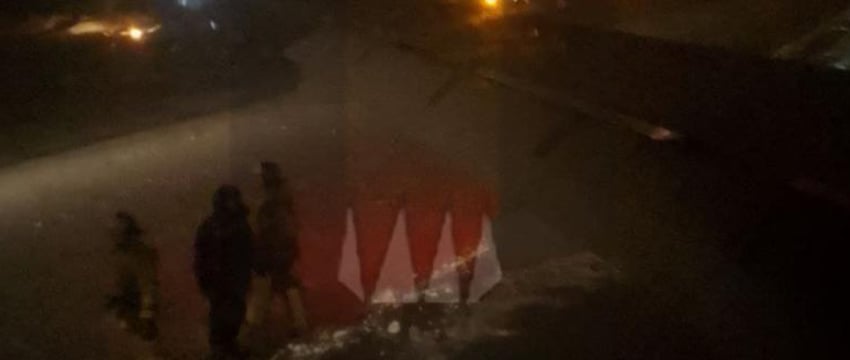 В Саранске самолет с фигуристами заехал в сугроб