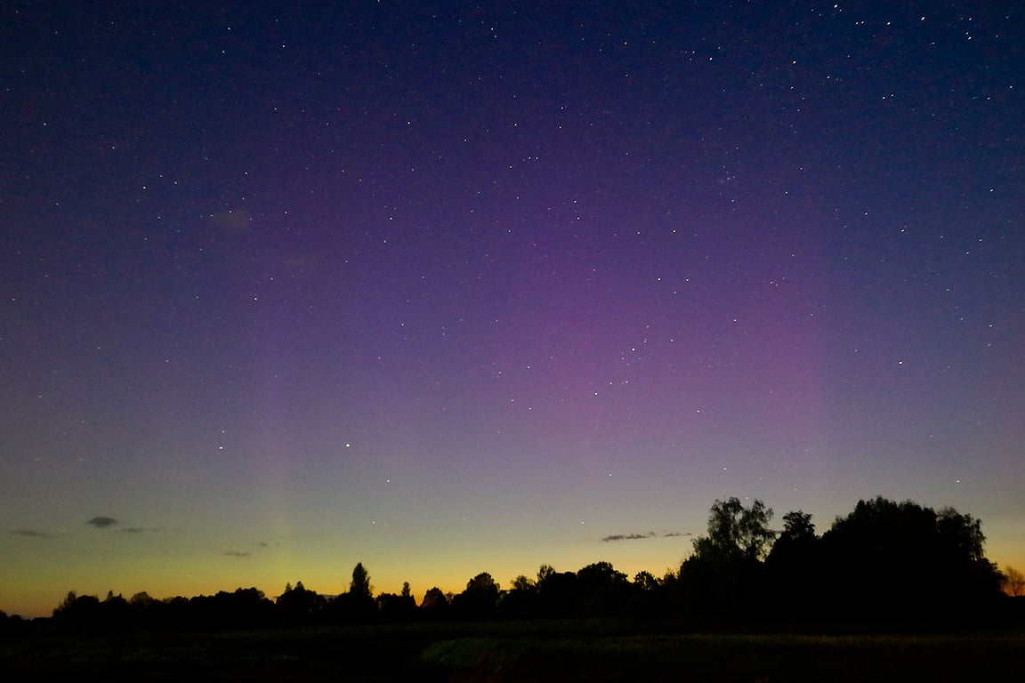 Северное сияние снова появилось над Витебской областью. Фото Сергея Серебро