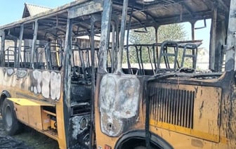 Автобус сгорел в Ляховичах