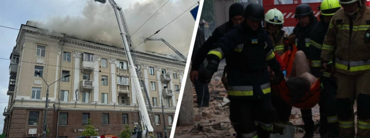 В украинском Днепре ракета попала в жилую пятиэтажку. Есть погибшие — Видео