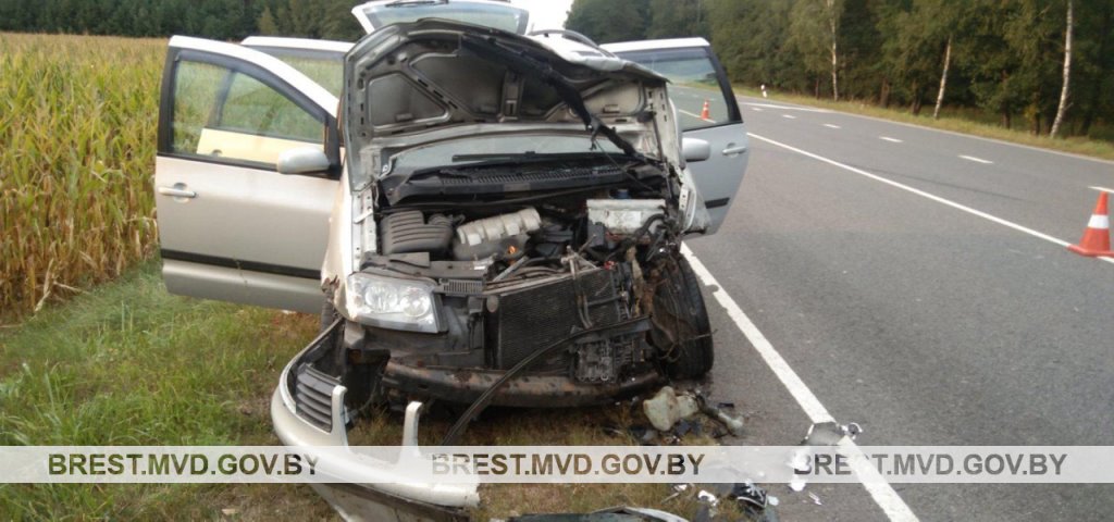 Два автомобиля  столкнулись лоб в лоб в Каменецком районе