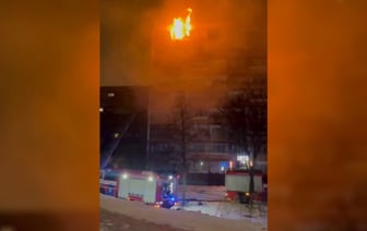 Очевидцы сняли на видео пожар в общежитии в Минске — Видео