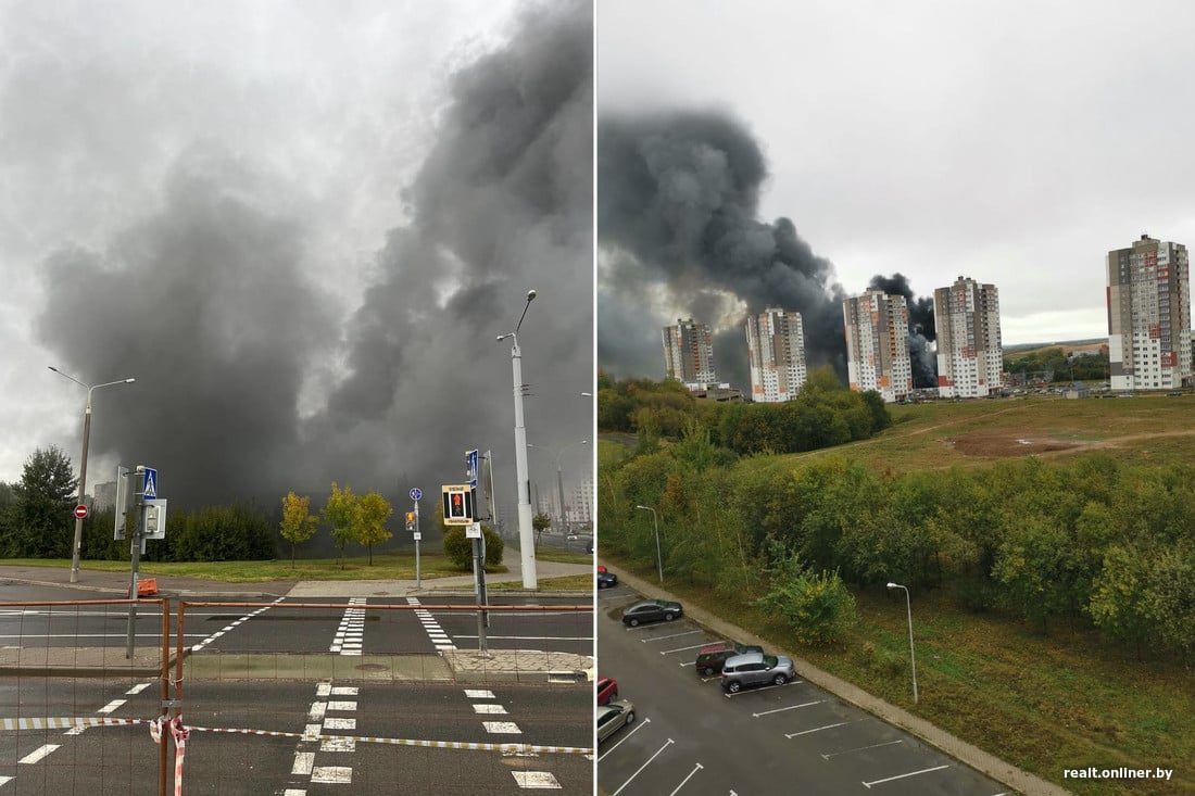 В Минске горел строящийся торговый центр