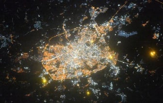 Космонавт показал ночной снимок Минска с высоты МКС