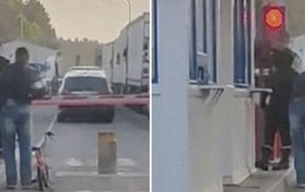 Необычный велосипедист на границе