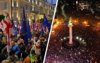 В Тбилиси тысячи сторонников ЕС вышли на митинг перед «решающими» выборами — Видео