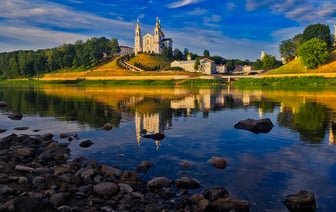 Снижение уровня воды в реке Двина в Витебске