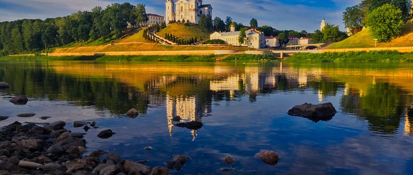 Снижение уровня воды в реке Двина в Витебске