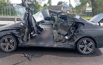 Авария BMW и школьного автобуса в Минске