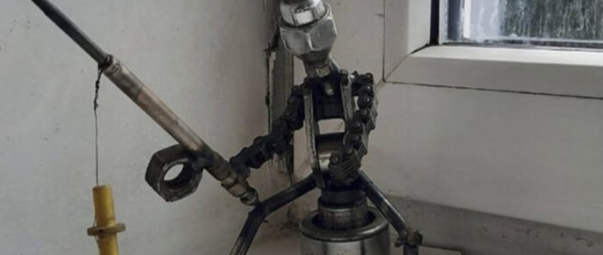 «Для кого-то мусор, а для меня материал для творчества». Необычные статуэтки из старых автозапчастей создает житель Барановичей