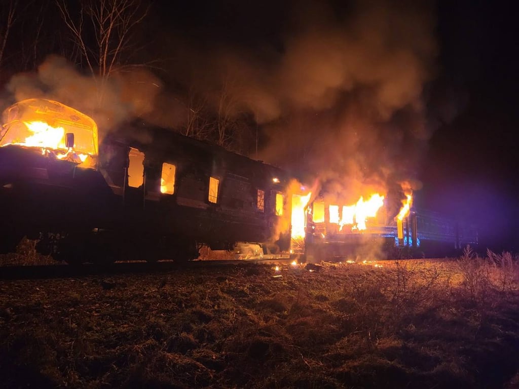 В Беларуси загорелся дизель-поезд