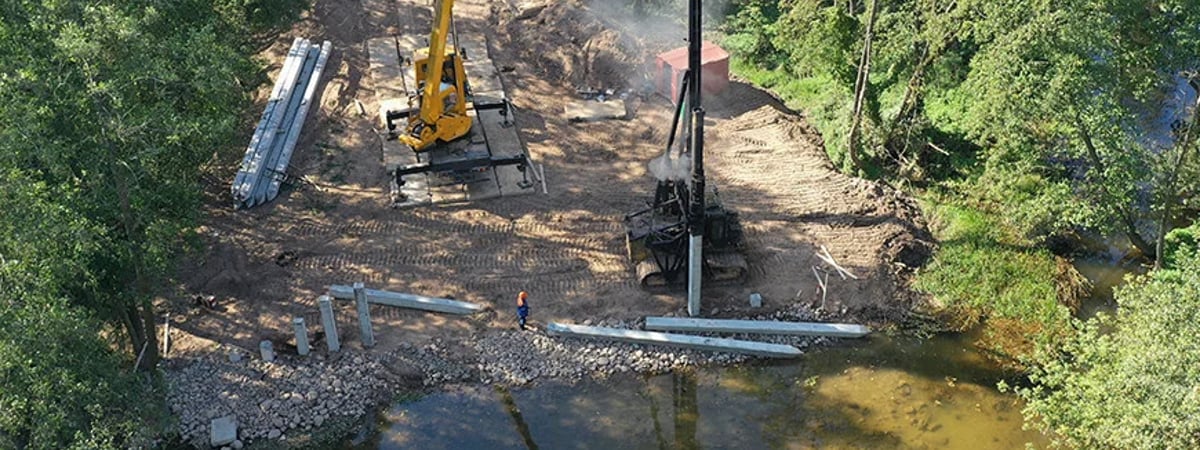 Под Гродно строят новый мост на месте разрушенного ливнями