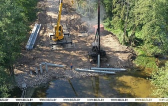 Под Гродно строят новый мост на месте разрушенного ливнями