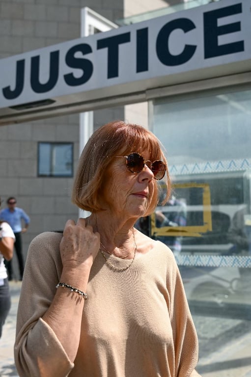 Gisele Pelicot leaves court after a session of the trial of Pelicots former partner Dominique Pelicot..