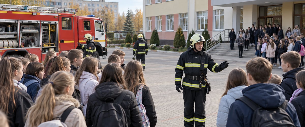 В волковысской школе провели тренировку по эвакуации при пожаре