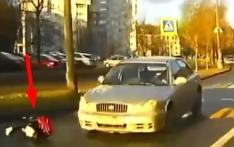 Автомобиль сбил 8-летнюю школьницу — видео не для впечатлительных