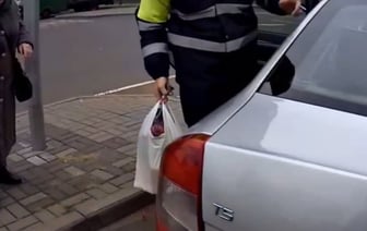 В Бресте сотрудники ГАИ помогли бабушке донести сумки