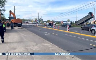 Авария с осветительной мачтой в Минске: затруднения на проспекте Жукова