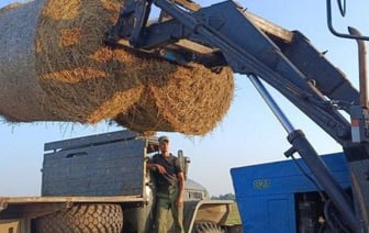 Белорусские военнослужащие убирают урожай