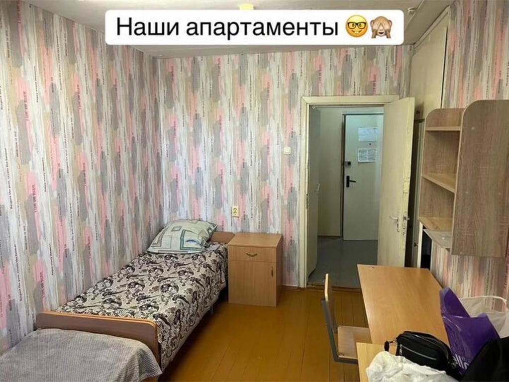 Комната в общежитии № 15 БНТУ. Фото: скриншот видео Tiktok / lub_salnikova