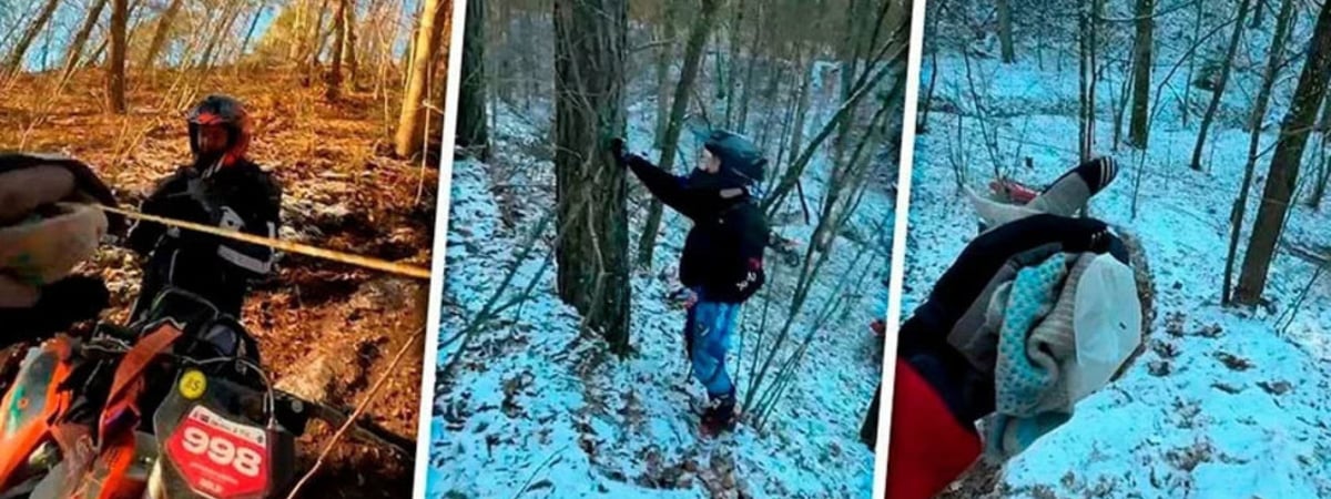 Мотоциклист зацепил лицом проволоку, натянутую между деревьев в лесу под Гродно