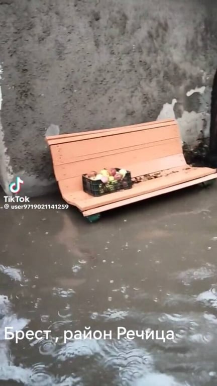 Житель Бреста показал, как затопило его двор