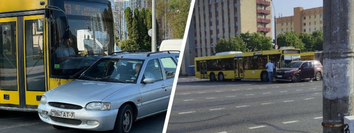Два ДТП с одинаковым исходом. В Минске автобусы столкнулись с легковушками — Фото