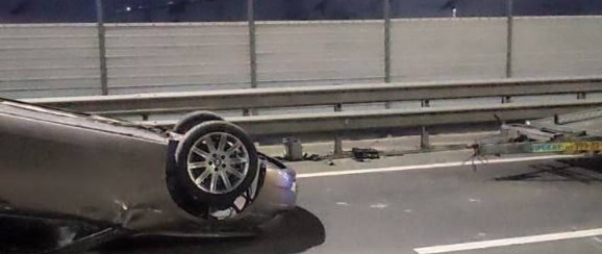 В Бресте на Западном обходе BMW оказался на крыше. Стали известны подробности ДТП
