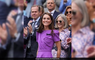 Кейт Миддлтон аплодирует, стоя на финале Уимблдона во время редкого выхода.