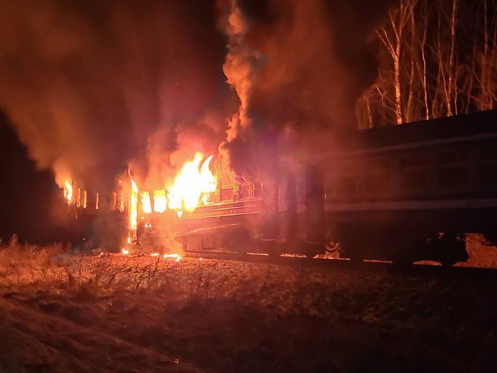 В Беларуси загорелся дизель-поезд