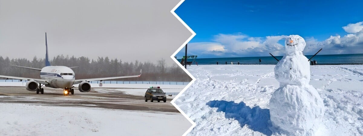 «Белавиа» из-за сильных снегопадов отменила и перенесла рейсы на курорты Грузии и Сочи — Видео