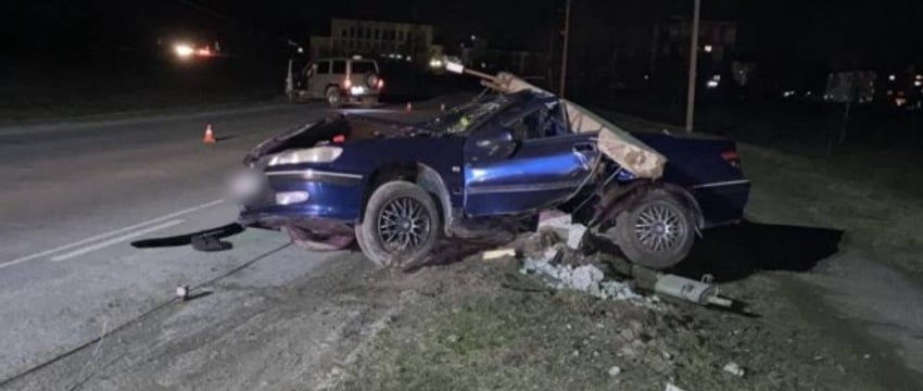 В Жабинке пьяный водитель врезался в опору ЛЭП
