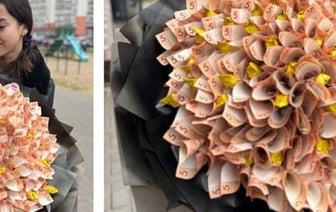 Брестчанка заказала для мамы букет из денег. Вместо цветов в нем 1600 белорусских рублей