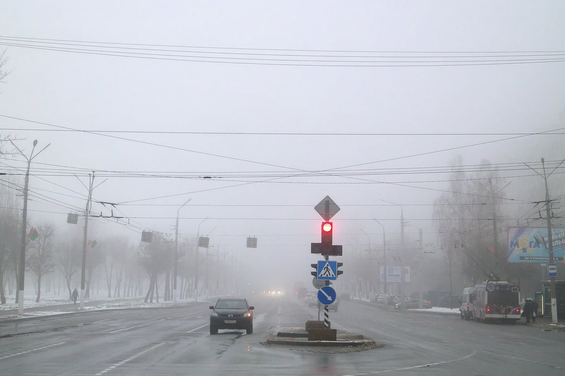 Аномальный туман над Витебском. Фото Сергея Серебро