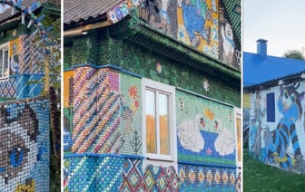 120 тысяч крышек и две пенсии на гвозди. Посмотрите видео, как пенсионеры преобразили дом в деревне