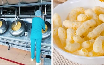 Как делают кукурузные палочки в Беларуси? Появилось видео с завода — Видео