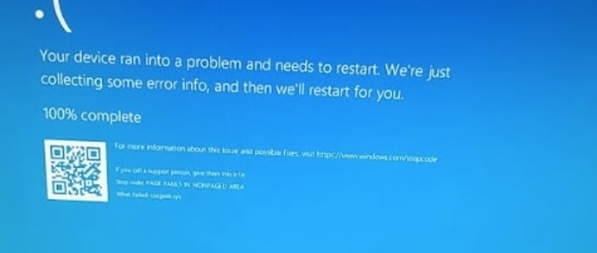 Системы Windows перезагружаются из-за этой ошибки и появляется синий экран смерти