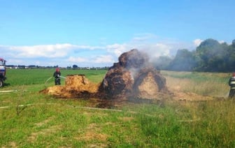 В Бресте горела солома